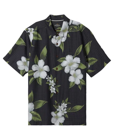 Quiksilver Waterman Men's Outer Reef Short Sleeve Shirt In Tr Black P