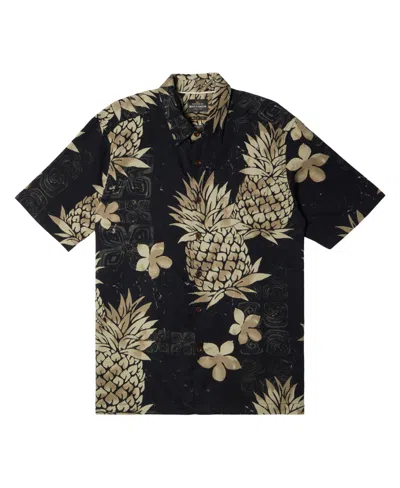 Quiksilver Waterman Men's Pineapple Bay Short Sleeve Shirt In Mercury Sherpa- Black