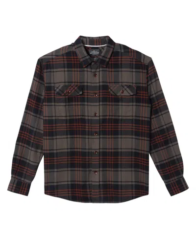 Quiksilver Waterman Men's Revolution Flannel Long Sleeve Shirt In Tr Black Paper