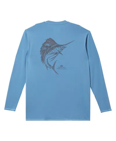 Quiksilver Waterman Men's Shady Amphibian Long Sleeve T-shirt In Blue Shadow