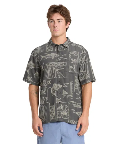 Quiksilver Waterman Men's Short -sleeve Paradise Bay Shirt In Black