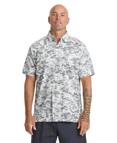 Quiksilver Waterman Men's Short-sleeve Artisan Reverse Print Shirt In White