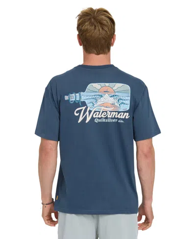 Quiksilver Waterman Men's Short-sleeve Bottle Life T-shirt In Blue