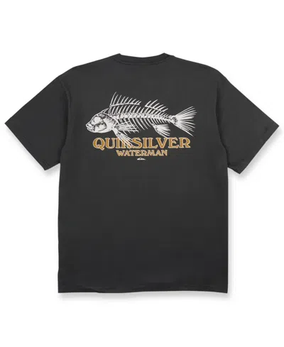 Quiksilver Waterman Men's Short-sleeve Fish Bones T-shirt In Black