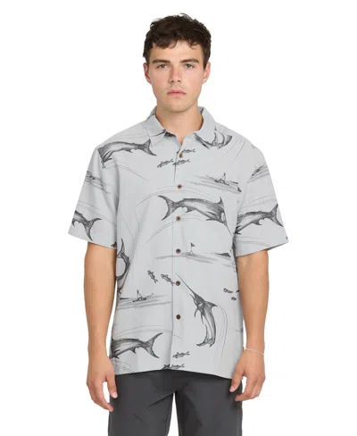 Quiksilver Waterman Men's Short-sleeve Fish On Shirt In Gray