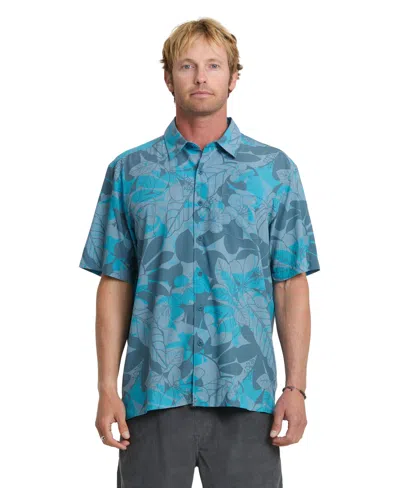 Quiksilver Waterman Men's Short-sleeve Printed Shirt In Blue