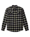Quiksilver Waterman Men's Sundowner Flannel Long Sleeve Shirt In High Energy Black Reflective