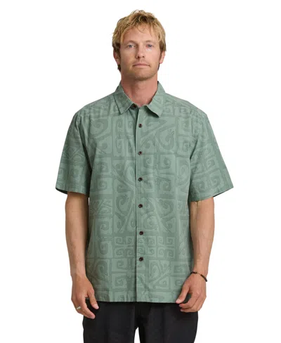 Quiksilver Waterman Men's Tiki Beach Short-sleeve Shirt In Green
