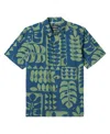 Quiksilver Waterman Men's Turtle Island Short Sleeve Shirt In Majolica Blue Print 4