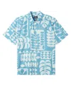 Quiksilver Waterman Men's Turtle Island Short Sleeve Shirt In Reef Water Print 4