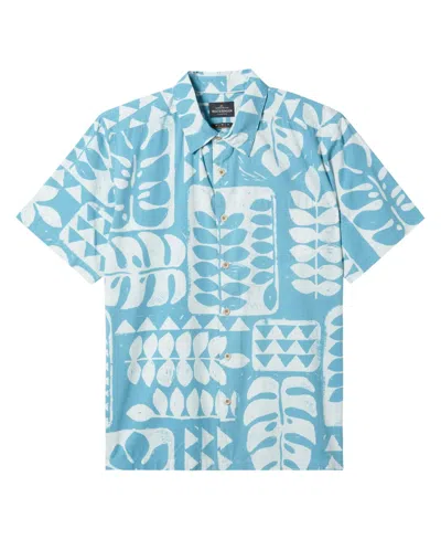 Quiksilver Waterman Men's Turtle Island Short Sleeve Shirt In Reef Water Print 4