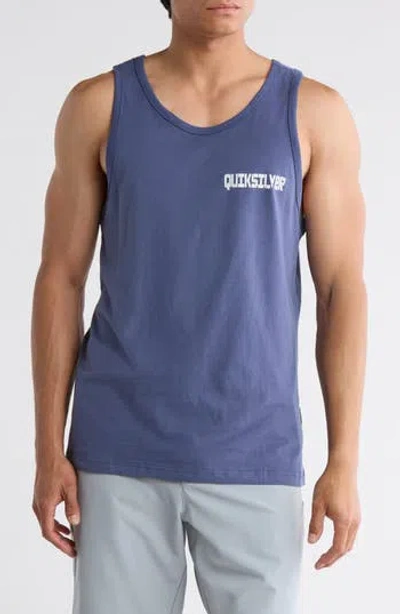 Quiksilver Willis Cotton Graphic Tank In Blue