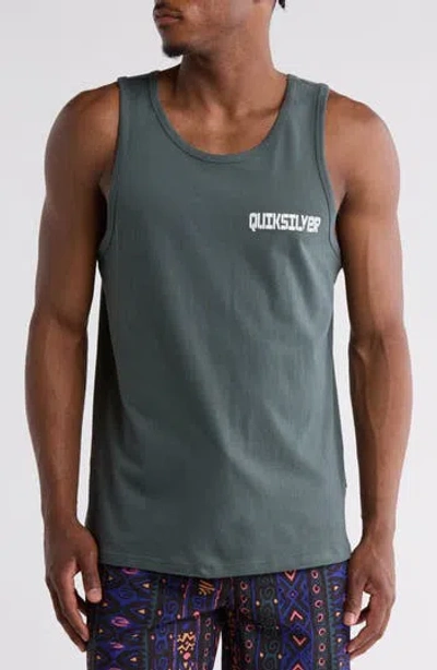 Quiksilver Willis Cotton Graphic Tank In Urban Chic