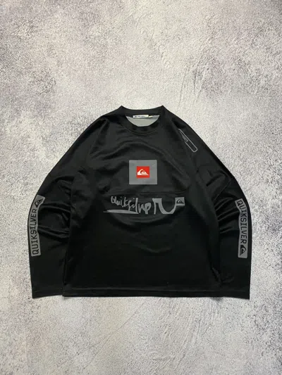 Pre-owned Quiksilver X Vintage Quiksilver Big Logo Long Sleeve Tee Shirt Surf In Black