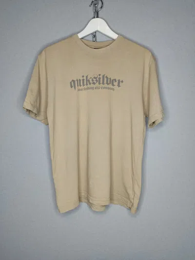 Pre-owned Quiksilver X Vintage Quiksilver Vintage Distressed Calligraphic Gangster Logo In Beige