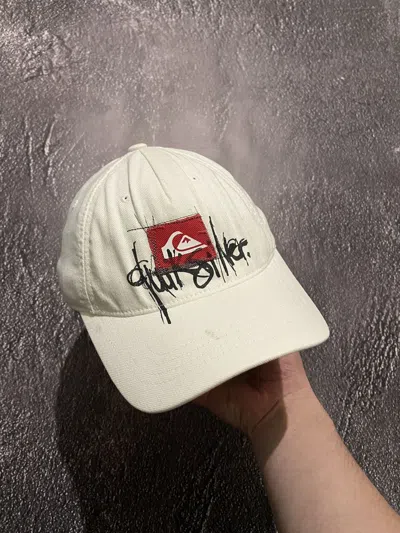 Pre-owned Quiksilver X Vintage Quiksilver Y2k Distressed Cap In White
