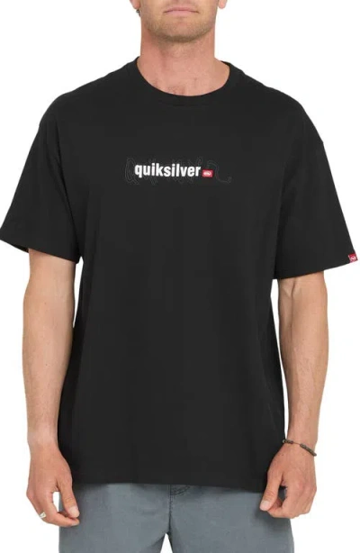Quiksilver Young Guns Module Oversize Cotton T-shirt In Black