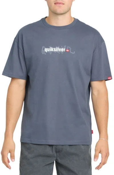 Quiksilver Young Guns Module Oversize Cotton T-shirt In Blue