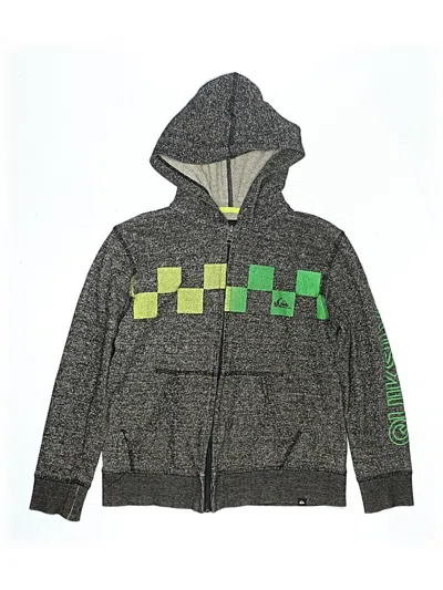 Pre-owned Quiksilver Kids' Zip Up Hoodie In Gray