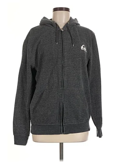 Pre-owned Quiksilver Zip Up Hoodie In Gray