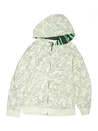 Pre-owned Quiksilver Kids' Zip Up Hoodie In White
