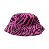 Quillattire Men's Black / Pink Pink Zebra Print Bucket Hat In Multi