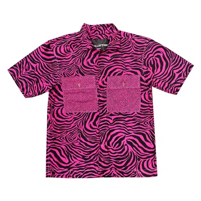 Quillattire Men's Black / Pink / Purple Pink Zebra Shirt In Black/pink/purple