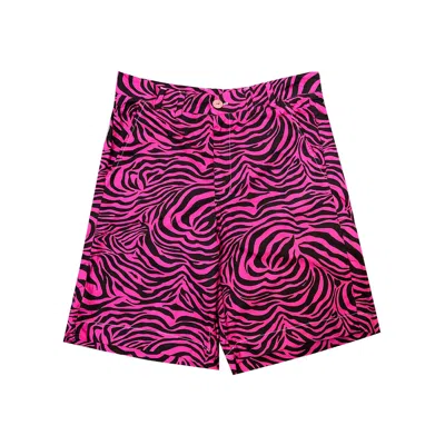 Quillattire Men's Black / Pink / Purple Pink Zebra Short In Black/pink/purple
