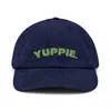 Quillattire Men's Blue / Green Navy Corduroy 'yuppie' Embroidered Cap In Multi