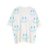 Quillattire Men's Blue / White White Blue Smiley Face Tee In Blue/white