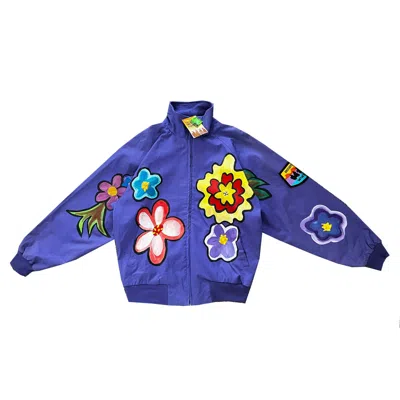 Quillattire Men's Purple Floral Vintage Jacket In Multi