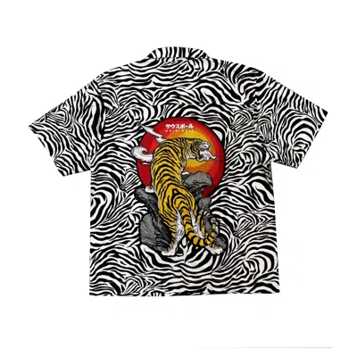 Quillattire Men's White / Black / Yellow Zebra & Tiger Shirt - Black & White In White/black/yellow
