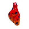 Quillattire Orange Leopard Booty Vase In Red