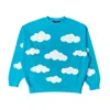 Quillattire White / Blue Blue Cloud Sweatshirt In White/blue