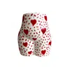 Quillattire White / Red White Heart Booty Vase In Red