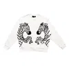 Quillattire White Sweatshirt With Black Zebras In White