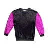 Quillattire Women's Black / Pink / Purple Retro Pink Sequin & Black Velvet Jumper In Black/pink/purple