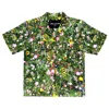 Quillattire Women's Green Meadow Floral Print Retro Shirt In Green
