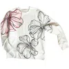 Quillattire Women's Hand Painted Abstract Flower White Sweatshirt In White