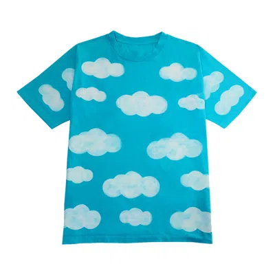 Quillattire Women's Blue Cloud Over Sized Tee