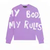 Quillattire Women's Pink / Purple Lilac 'my Body My Rules' Sweatshirt In Pink/purple