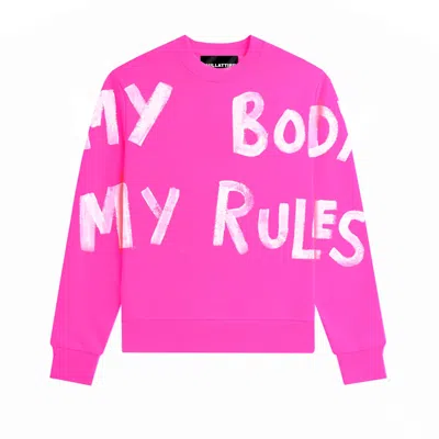 Quillattire Women's Pink / Purple Pink 'my Body, My Rules'' Sweatshirt In Pink/purple