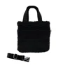 Quilted Koala Midi Town Crossbody Bag In Black Sherpa In Black