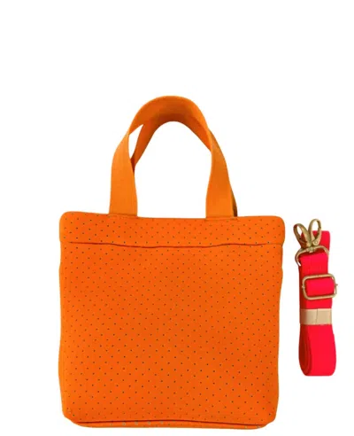 Quilted Koala Midi Town Crossbody Bag In Orange Neoprene