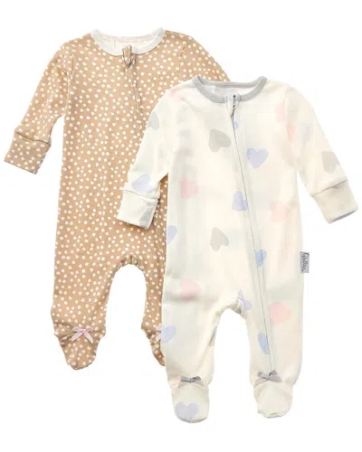 Quiltex 2pk Love Footed Coverall In Multi