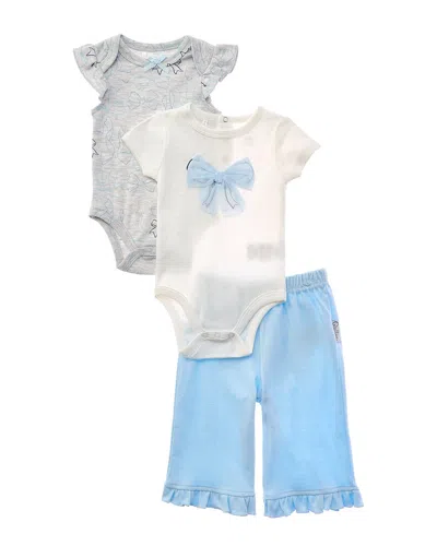 Quiltex Kids' 3pc Bows Top & Turn Me Around Pant Set In Multi