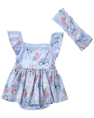 Quiltex Babies' Bows Skirted Creeper In Blue
