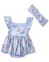 Quiltex Bows Skirted Creeper In Blue