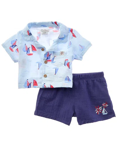 Quiltex Kids' Sailboats 2pc Top & Short Set In Blue