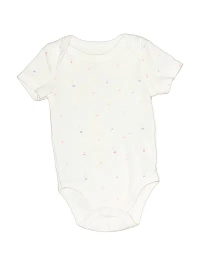 Pre-owned Quiltex Babies' Short Sleeve Onesie In Ivory